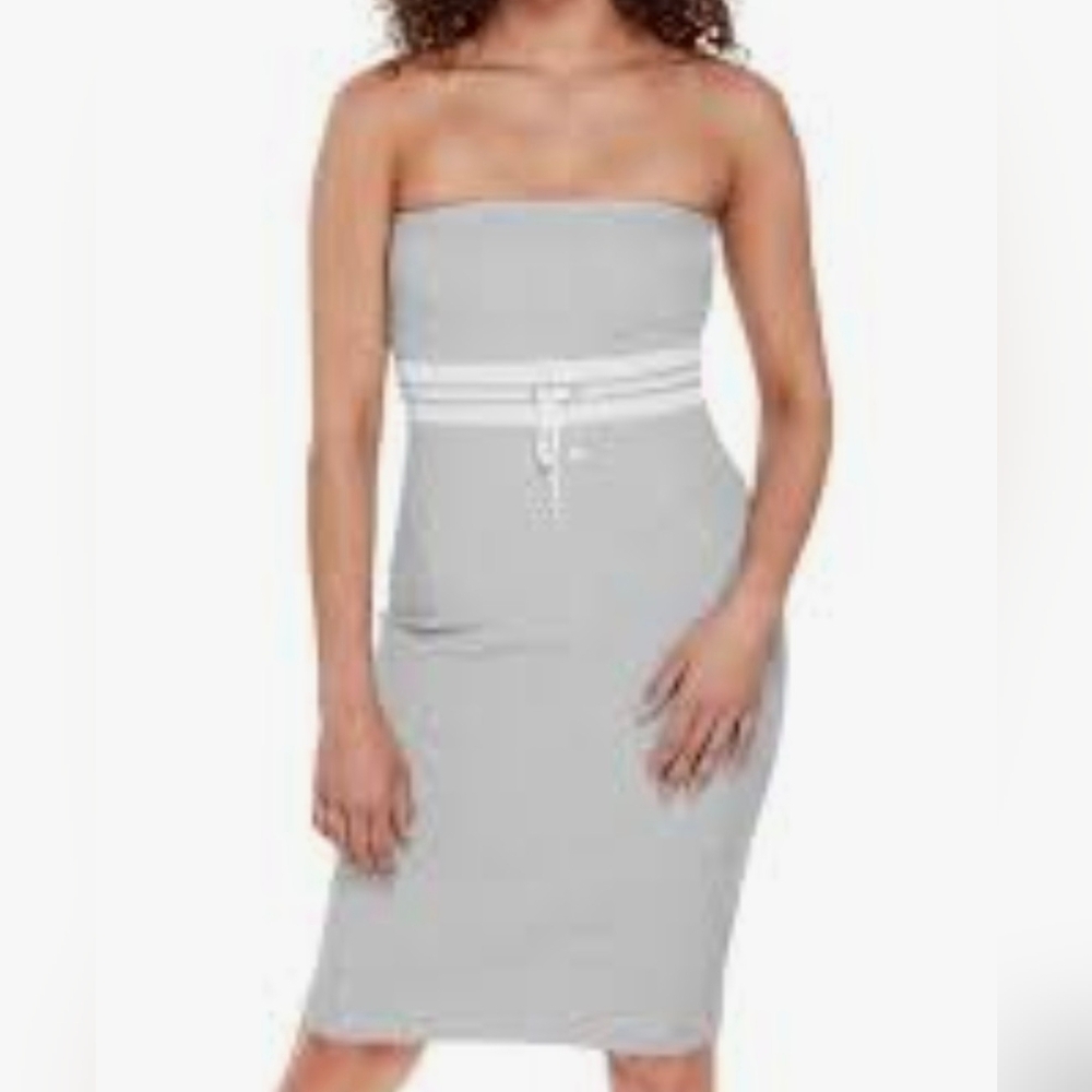 Guess Strapless Gray Ribbed Sweater Dress. Size XS.